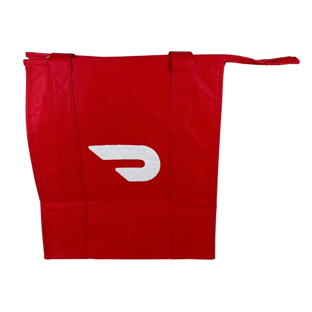 DOORDASH Thermal Insulated HOT/COLD Food Delivery Bag Red w/ Carry Handles & Zip